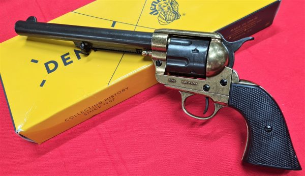 DENIX REPLICA GUN 1873 COLT PEACE MAKER REVOLVER PISTOL BRASS & BLACK WITH EAGLE GRIP - Image 6