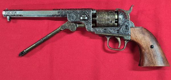 REPLICA DENIX .45 CIVIL WAR 1851 NAVY  COLT REVOLVER ENGRAVED PISTOL 1040L - Image 3