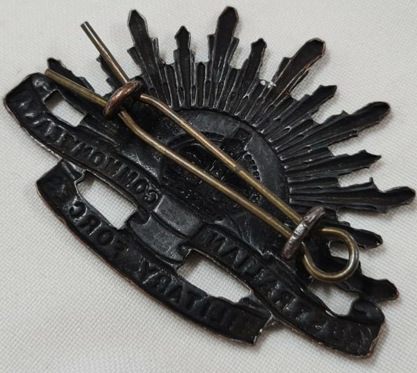 AUSTRALIAN ANZAC WW1 RISING SUN UNIFORM HAT OR CAP BADGE ENGLISH MADE - Image 5