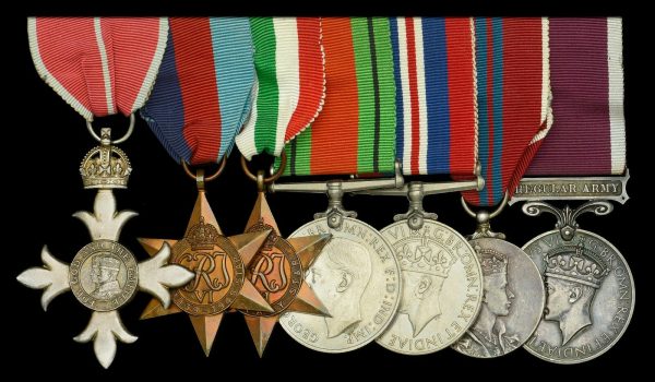 BRITISH ARMY WW2 & M.B.E. MEDALS 2317281 CAPTAIN GILLINGS CORPS ROYAL SIGNALS