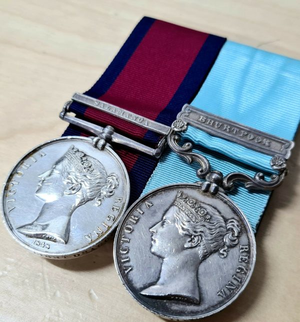 BRITISH WATERLOO NAPOLEONIC WARS & INDIA MEDALS W. ANDERSON 11TH LIGHT DRAGOONS - Image 2