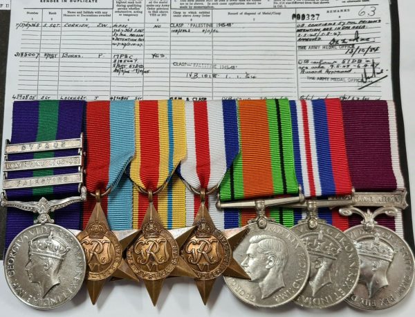 DUNKIRK & MULTI CAMPAIGN WW2 MEDALS 3185007 SERGEANT BURNS SEAFORTHS,  KOSB & MILITARY POLICE