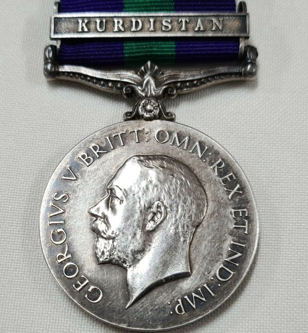 GENERAL SERVICE MEDAL KURDISTAN LIEUTENANT CHARLES FRANCIS JOHN BELL INDIAN ARMY - Image 2