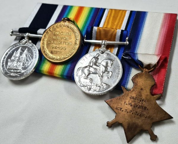 HMS DORIS GALLIPOLI WW1 ROYAL NAVY MEDALS 283064 CHIEF PETTY OFFICER EVANS - Image 9