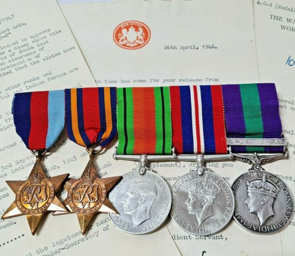 MAJOR FISH 2ND INDIAN AIR FORMATION WW2 BURMA & S.E. ASIA 1945 - 46 MEDALS ROYAL SIGNALS