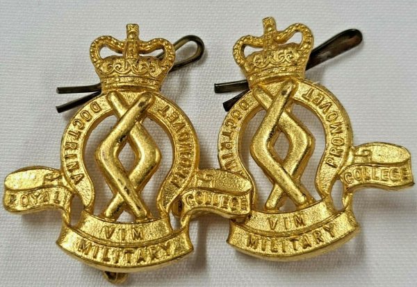 POST WW2 VINTAGE 1953-60 AUSTRALIAN ARMY DUNTRRON COLLEGE RMC UNIFORM BADGES