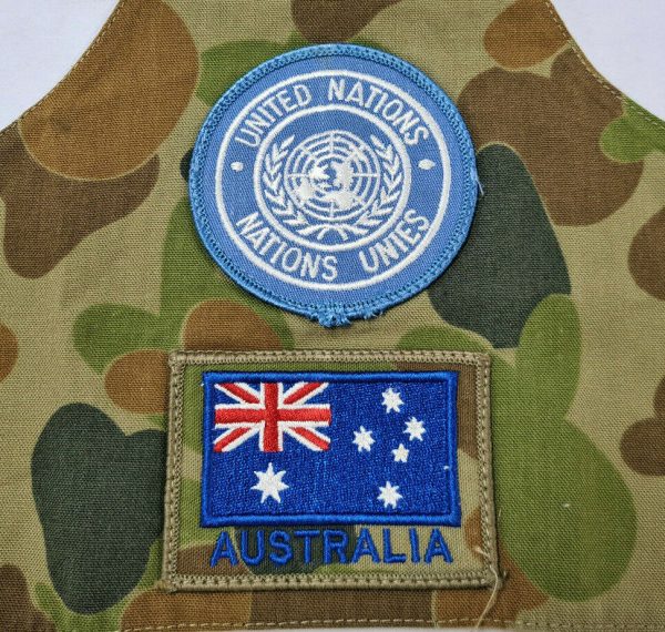 *SASR USED* AUSTRALIA ARMY EAST TIMOR UNIFORM BRASSARD UNITED NATIONS FORCES