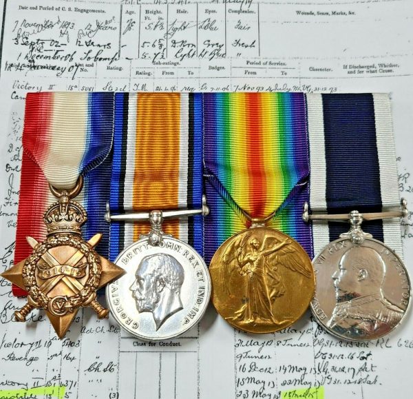 *SUNK GALLIPOLI* HMS IRRESISTIBLE WW1 ROYAL NAVY MEDALS 177170 CHIEF STOKER HILL