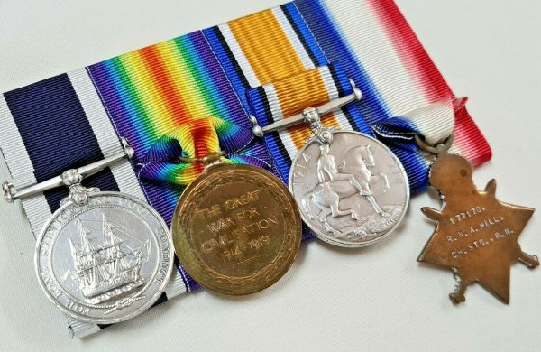 *SUNK GALLIPOLI* HMS IRRESISTIBLE WW1 ROYAL NAVY MEDALS 177170 CHIEF STOKER HILL - Image 9