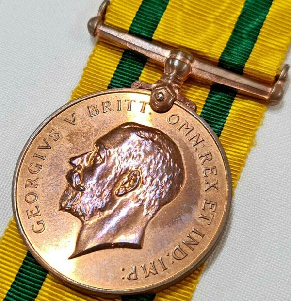 UN NAMED ORIGINAL WW1 BRITISH ARMY TERRITORIAL FORCES WAR MEDAL