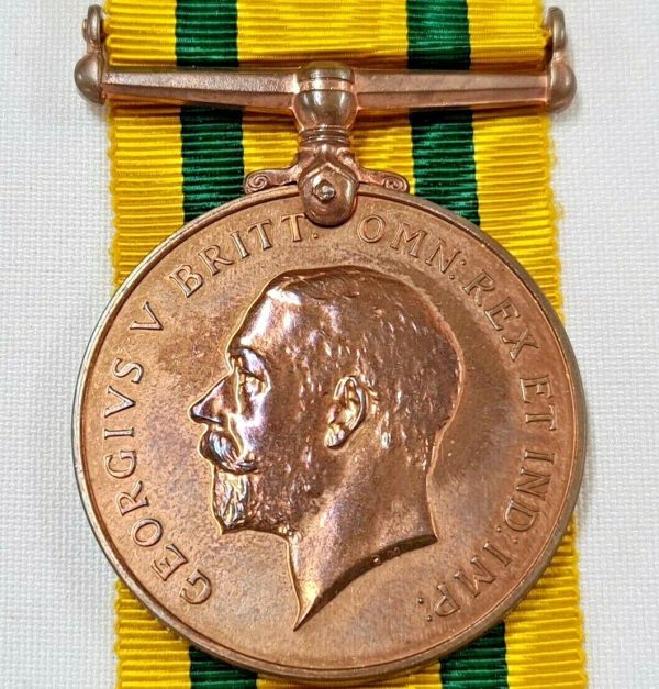 UN NAMED ORIGINAL WW1 BRITISH ARMY TERRITORIAL FORCES WAR MEDAL - Image 2