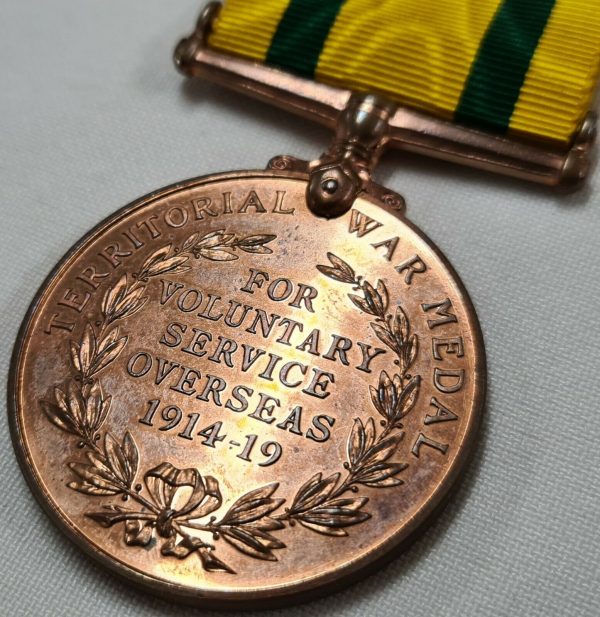 UN NAMED ORIGINAL WW1 BRITISH ARMY TERRITORIAL FORCES WAR MEDAL - Image 7