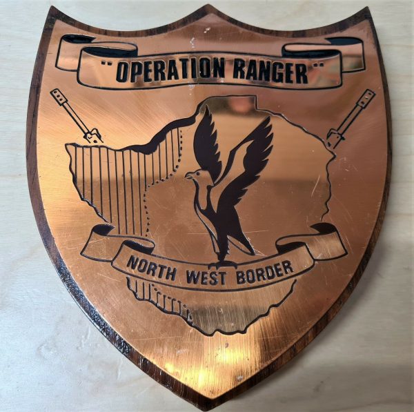 VINTAGE RHODESIAN ARMY OPERATION RANGER NORTH WEST BORDER WOODEN WALL PLAQUE