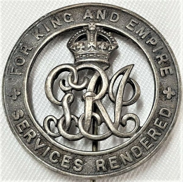 WW1 BRITISH ARMY SILVER WAR BADGE B228329 FOR WOUNDS & DISABILITY