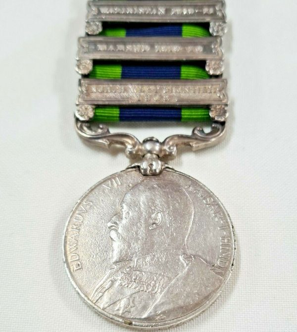 WW1 ERA 1908 INDIA GENERAL SERVICE MEDAL QUEENS OWN CORPS OF GUIDES ARMY