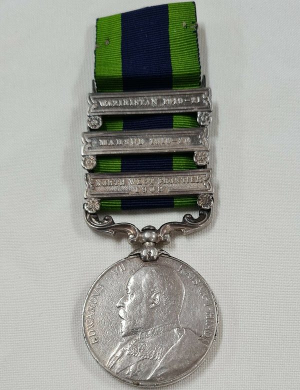 WW1 ERA 1908 INDIA GENERAL SERVICE MEDAL QUEENS OWN CORPS OF GUIDES ARMY - Image 2