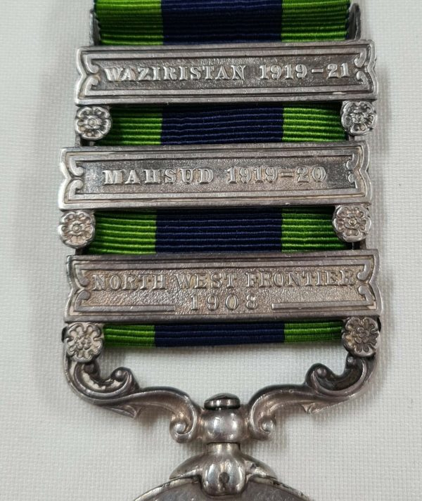 WW1 ERA 1908 INDIA GENERAL SERVICE MEDAL QUEENS OWN CORPS OF GUIDES ARMY - Image 3