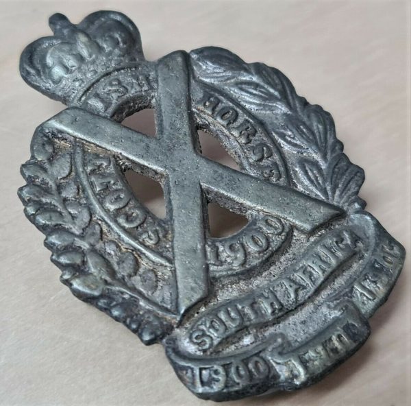 WW1 ERA CAST VINTAGE SCOTTISH HORSE UNIFORM CAP BADGE - Image 3