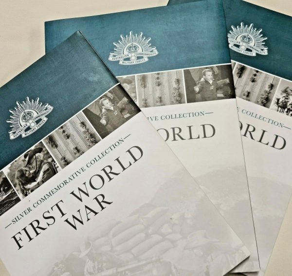 WW1 FIRST WORLD WAR MILITARY AUSTRALIA SILVER COIN COLLECTION VOL 1-3