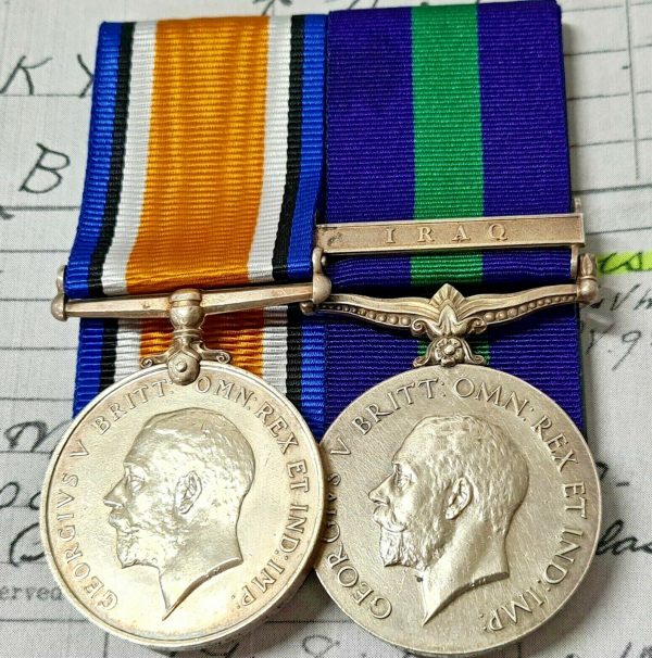 WW1 & IRAQ MEDALS 1564 SAPPER JOHN BIDDLICOMBE LOCKYER MILITARY POLICE