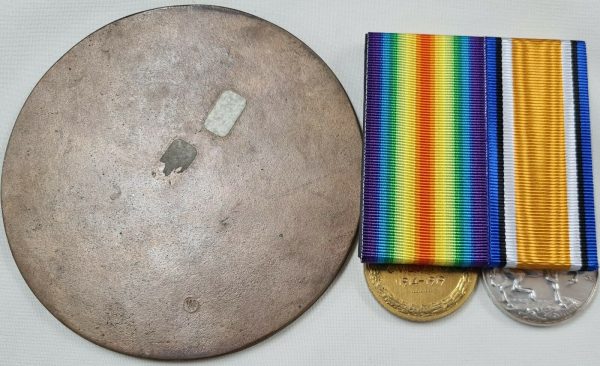 WW1 KILLED IN ACTION PASSCHENDAELE MEDALS & PLAQUE 7205 PALMER 2/2ND LONDON REGT - Image 6