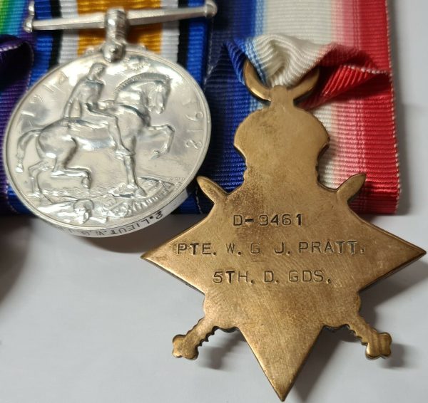 WW1 OFFICER KIA MEDALS & PLAQUE W G PRATT 23RD ROYAL FUSILIERS 5 DRAGOON GUARDS - Image 6