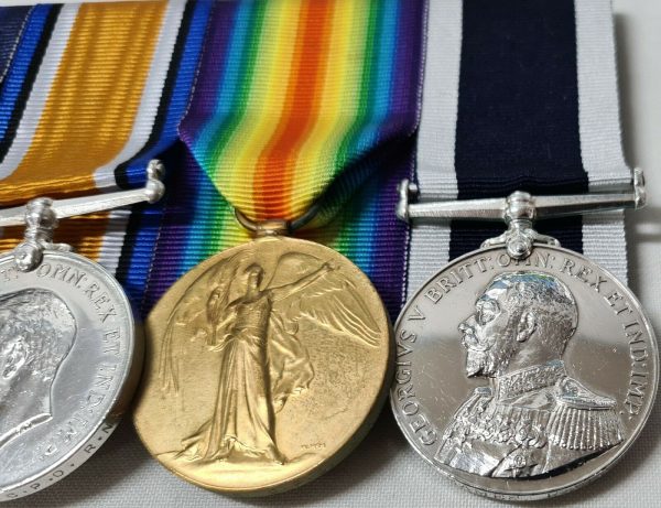 WW1 ROYAL NAVY LONG SERVICE MEDALS 180546 PETTY OFFICER F. EAMES HMS BRITANNIA - Image 3