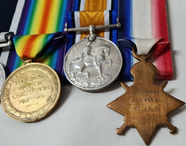 WW1 'X BEACH' GALLIPOLI ROYAL NAVY MEDALS J22913 JOHN HALL HMS IMPLACABLE WW2 - Image 7