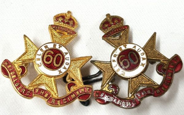 WW2 AUSTRALIAN ARMY 60TH BN 1930-42 UNIFORM BADGES AIF HEIDELBERG REGIMENT