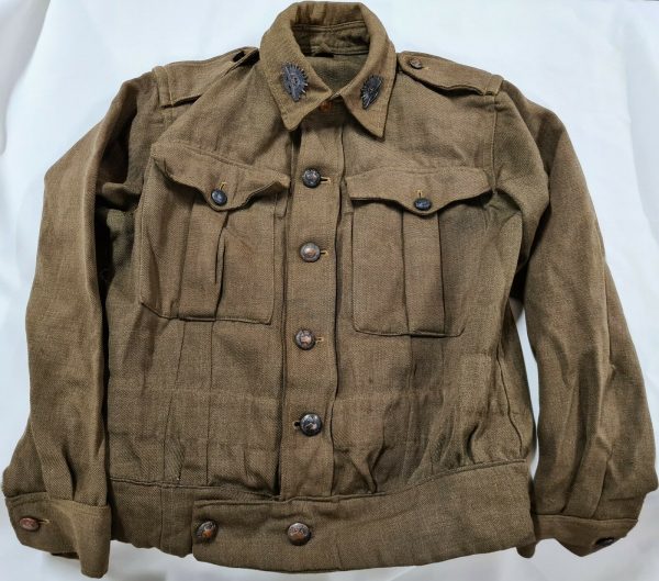 WW2 ERA AUSTRALIAN ARMY WOOL UNIFORM SERVICE BLOUSE JACKET WITH BADGES