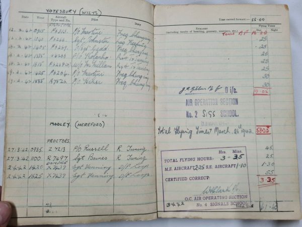 WW2 GREEK MILK RUN CYPRUS & CANAL ZONE MEDALS FLYING BOOK 1122367 F/O W DOVE RAF - Image 8