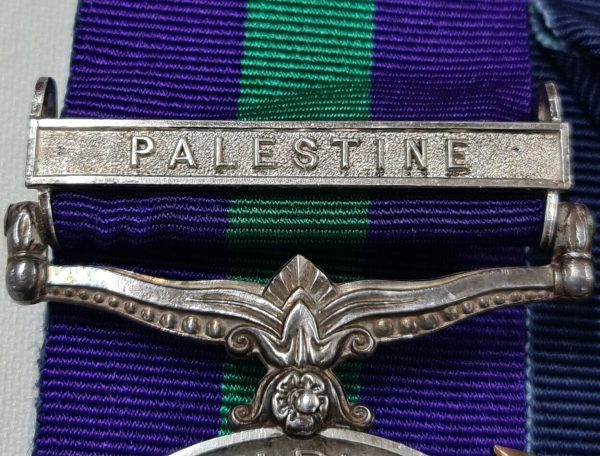 WW2 - GENERAL SERVICE MEDAL WITH PALESTINE CLASP TO 6283788 CAPTAIN POUT THE BUFFS ROYAL EAST KENT REGIMENT - Image 4