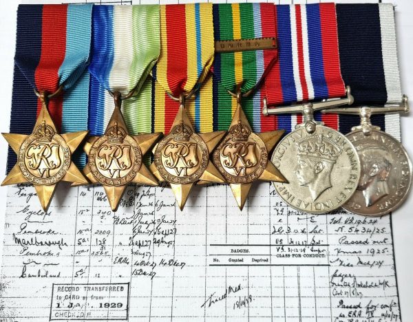 WW2 ROYAL NAVY LONG SERVICE MEDALS C.E.R.A. WINGROVE HMS AJAX BRITISH