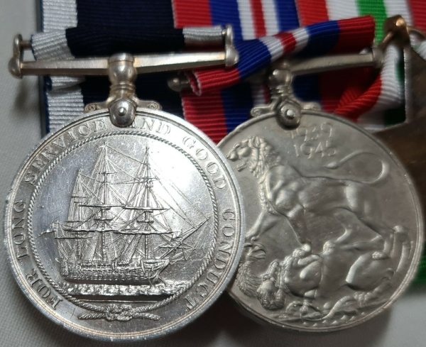 WW2 ROYAL NAVY LONG SERVICE MEDALS K.64542 CHIEF STOKER WALTER ANSELL HMS NELSON - Image 9