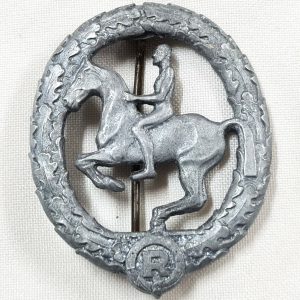 100% GENUINE WW2 GERMANY UNIFORM HORSEMAN'S BADGE SILVER MEDAL STEINHAUER LUCK