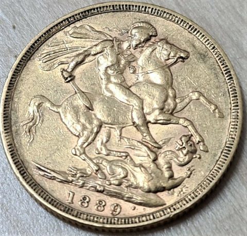 1889 MELBOURNE MINT GOLD FULL SOVEREIGN JUBILEE HEAD COIN | JB Military ...