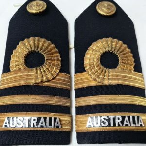 1980'S ERA ROYAL AUSTRALIAN NAVY PARADE RANK UNIFORM SHOULDER BOARDS LT. COMMANDER