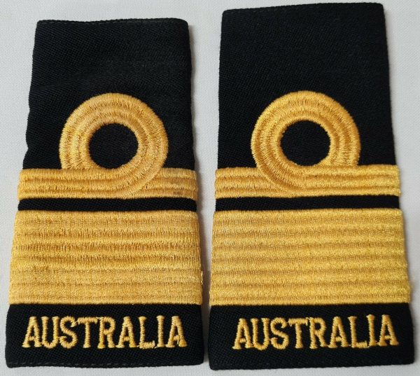 1980'S ERA ROYAL AUSTRALIAN NAVY RANK UNIFORM SHOULDER BOARDS REAR ADMIRAL