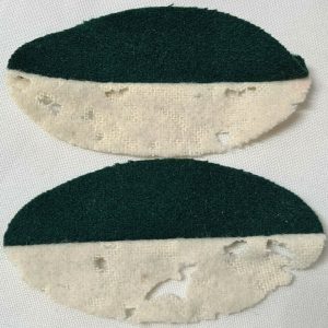 2 x WW1 AUSTRALIAN 36TH BATTALION AIF UNIFORM UNIT COLOUR PATCH BADGE