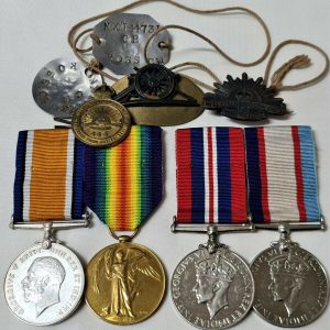 AUSTRALIAN WW1 & WW2 ROSS FAMILY MEDALS & BADGES ENGINEERS & ARTILLERY AIF ANZAC