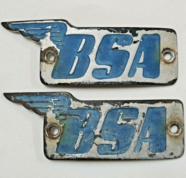 BIRMINGHAM SMALL ARMS COMPANY BSA MOTOR BIKE METAL & ENAMEL BADGES