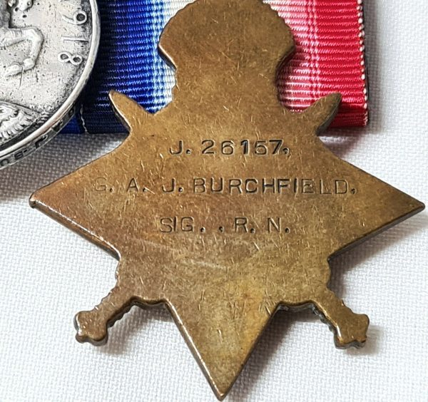 DOGGER BANK JUTLAND BALTIC 1919 WW1 ROYAL NAVAL MEDALS J26157 GEORGE BURCHFIELD - Image 7