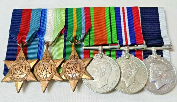 HMS FENCER ESCORT CARRIER WW2 ROYAL NAVY MEDALS JX 125827 PETTY OFFICER HALL