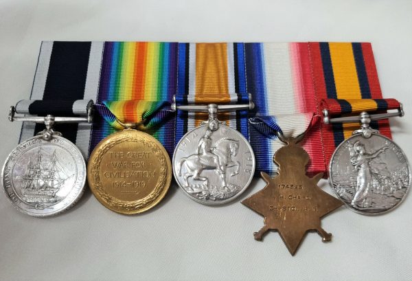 JUTLAND & BOER WAR HMS NIOBE & WW1 ROYAL NAVY MEDALS 174393 CHIEF STOKER CHARD - Image 8