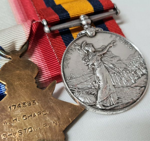 JUTLAND & BOER WAR HMS NIOBE & WW1 ROYAL NAVY MEDALS 174393 CHIEF STOKER CHARD - Image 9