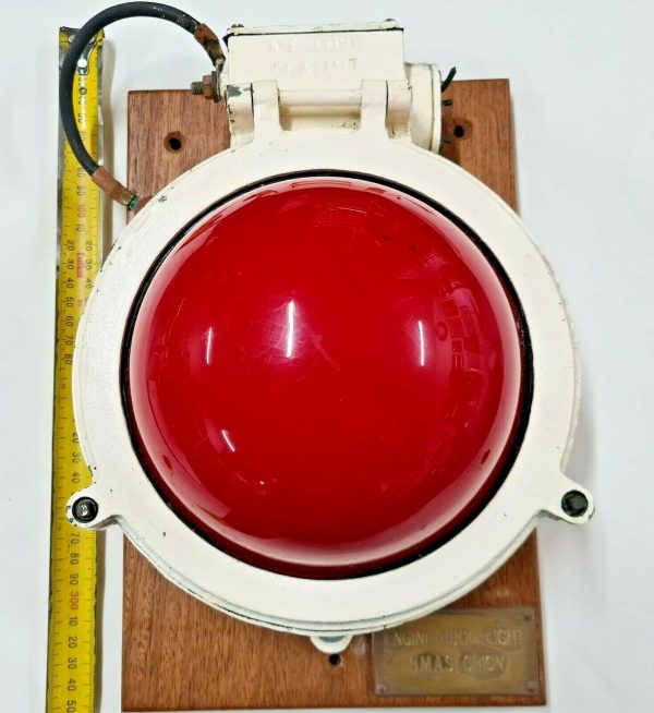 POST WW2 AUSTRALIAN NAVY SUBMARINE HMAS ORION ENGINE ROOM LIGHT & WOOD