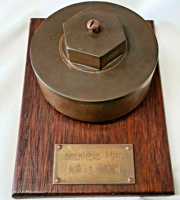 POST WW2 AUSTRALIAN NAVY SUBMARINE HMAS ORION METAL WOOD BULKHEAD PORT