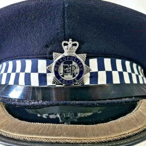 POST WW2 ERA LONDON METROPOLITAN POLICE UNIFORM INSPECTOR'S PEAKED CAP