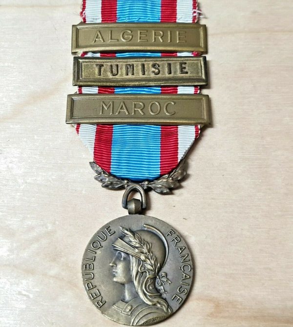 POST WW2 FRENCH NORTH AFRICA CAMPAIGN MEDAL ALGERIA TUNISIA MAROC ARMY MILITARY