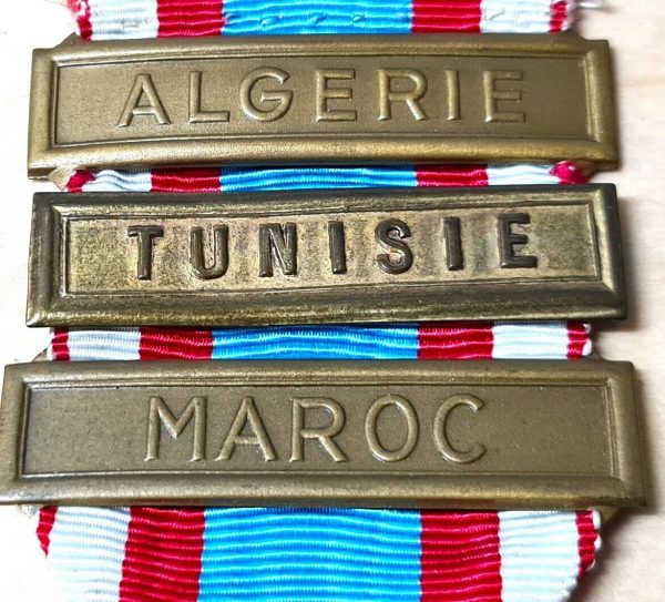 POST WW2 FRENCH NORTH AFRICA CAMPAIGN MEDAL ALGERIA TUNISIA MAROC ARMY MILITARY - Image 3